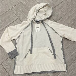 Staccato White and Gray Knit Hoodie